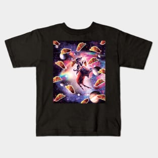 Cowboy Space Cat On Goat Unicorn - Taco Kids T-Shirt